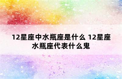 12星座中水瓶座是什么 12星座水瓶座代表什么鬼